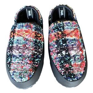 P448 LABY House Slipper Women EU 38 US 7.5-8 Multi Color Wool Tweed Plaid NWOT